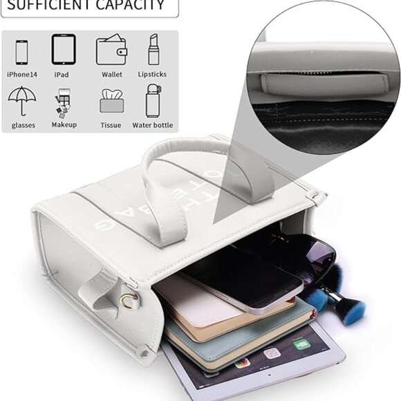 The Tote bag for Women, Leather White  #779 - Picture 4 of 8